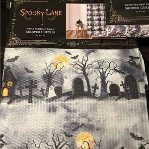 Spooky Lane Halloween Shower Curtain
